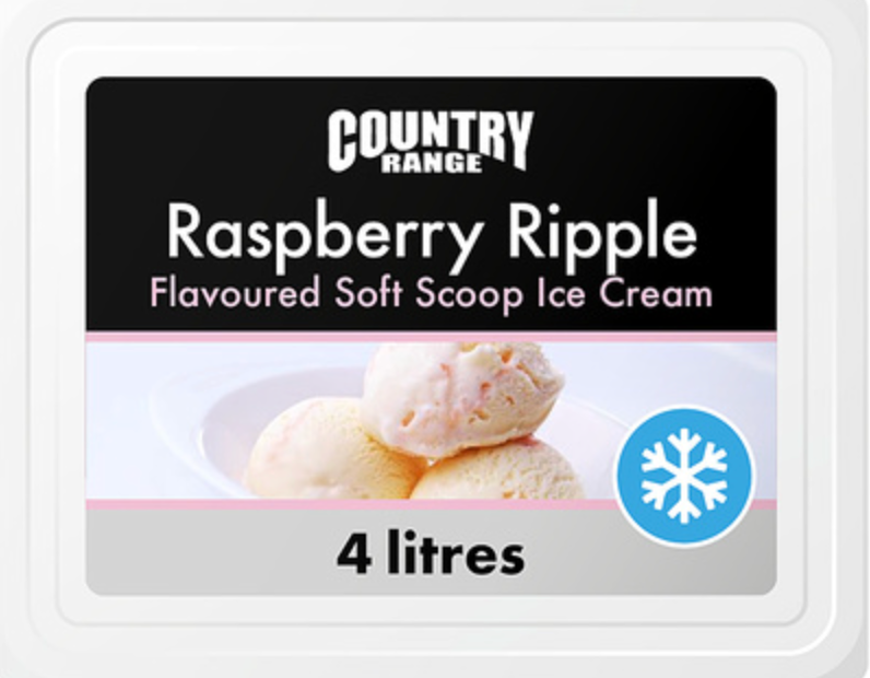 312091 SAV. Ice Cream Raspberry Ripple - 4 litre - FROZEN PRODUCT C/R