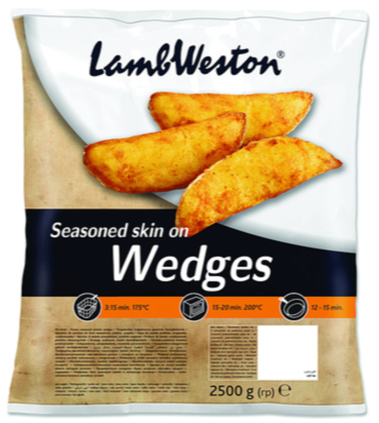 386031 SAV. Original Seasoned Wedges Skin On LW- 2.5kg