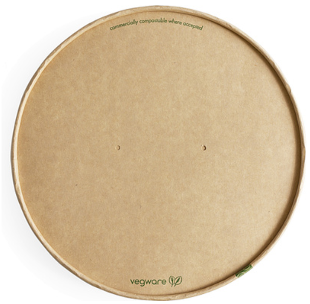 605129 SAV. Plain Lined Paper Lid with Vents Vegware 6x50