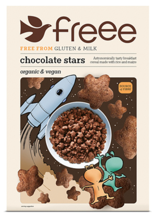 168015 Chocolate Stars Cereal GF by d/Farm x300g