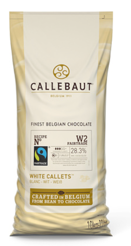 108282 SAV. Callebaut Fair Trade White Chocolate Callets 28.3% 10kg
