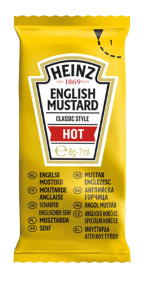 108618 SAV. Heinz Hot English Mustard Sachet x250