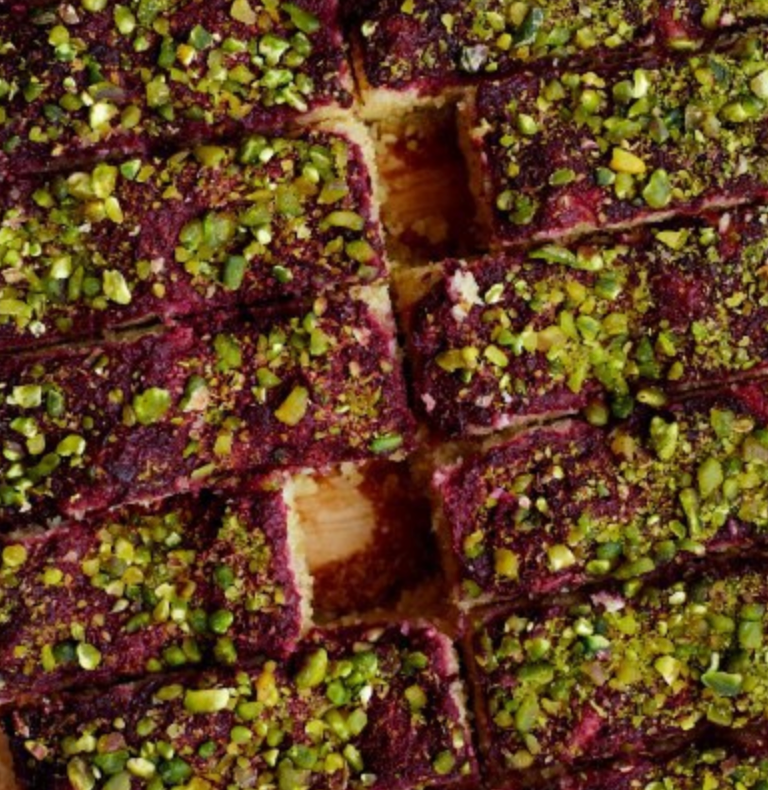 312071 SAV. Exploding Bakery Sour Cherry & Pistachio Tray Cake