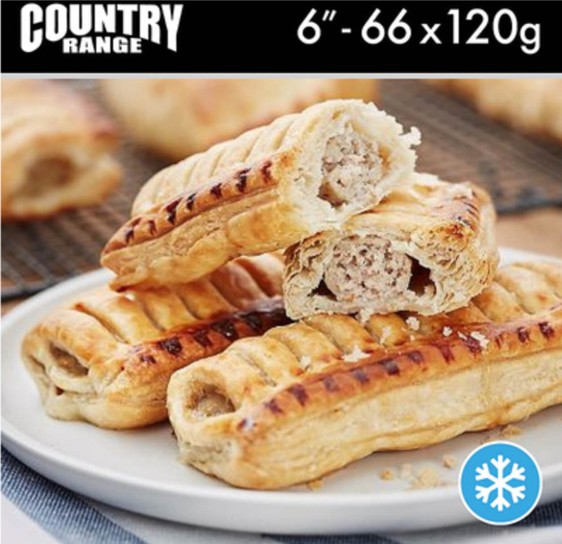 312120 SAv. Country Range Sausage Roll Unbaked 6 inch 66x120g