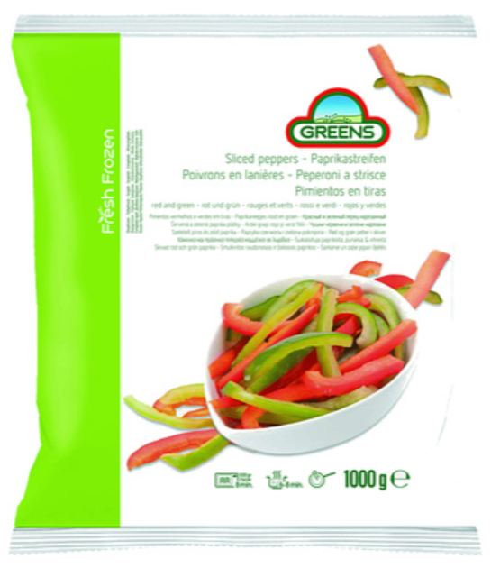 314276 SAV. Sliced Mixed Peppers Greens 1kg - FROZEN PRODUCT