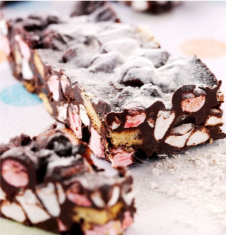 387430 SAV. Handmade Cake Company Rocky Road Tray Bake (Pre-Sliced) x12 ptn