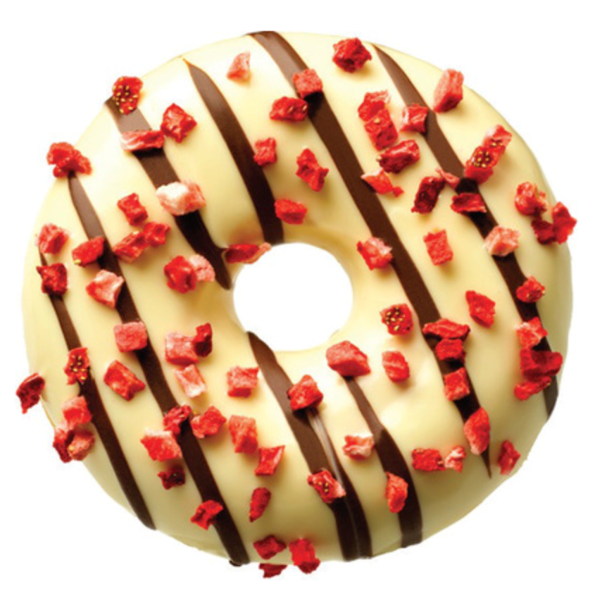 300190 SAV. Donut Worry Be Happy Strawberry Jam Donut x48