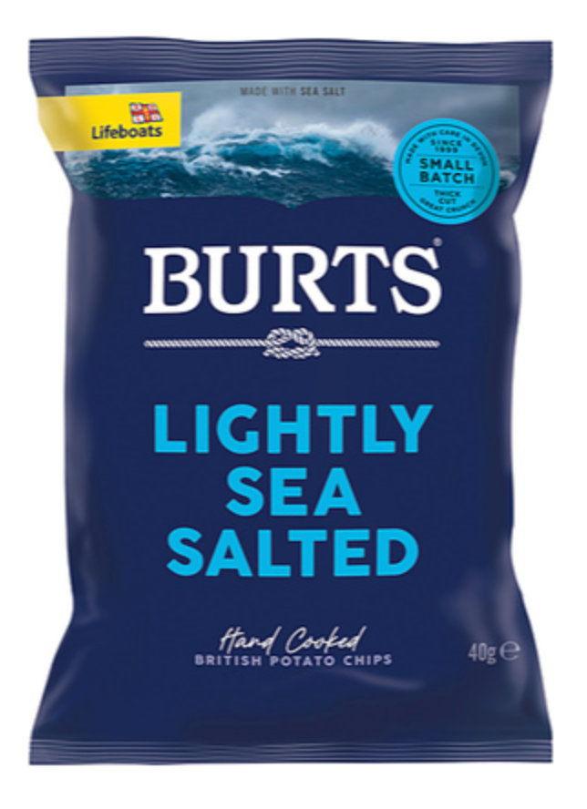 124171 SAV. Burts Lightly Sea Salted Flavoured Crisps 20x40g
