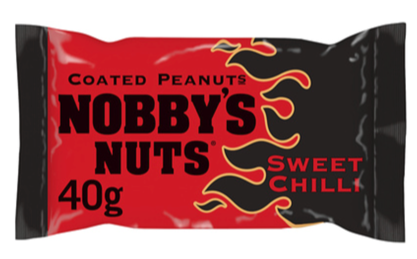 110823 SAV. Nobbys Nuts Nuts Sweet Chilli Flavour Coated Peanuts 20x40g