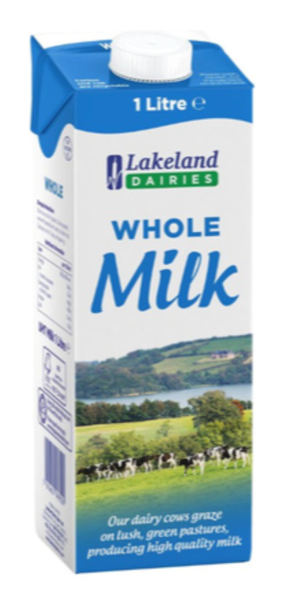 114505 SAV. Lakeland Long Life Whole Milk 12x1 Litre