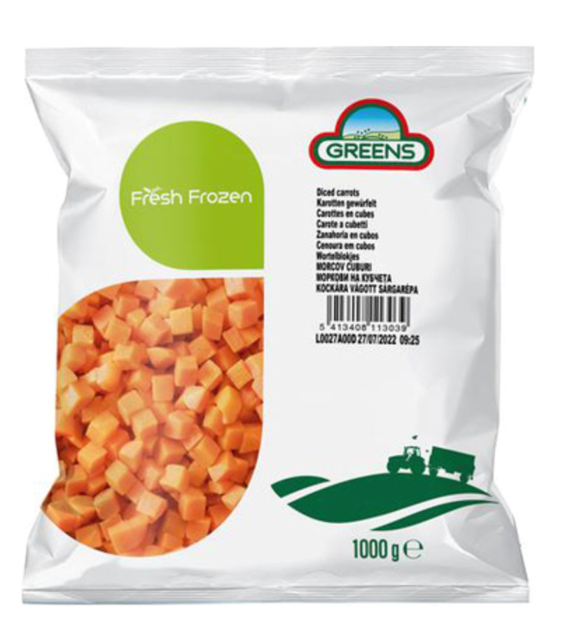 385035 SAV. Greens Diced Carrots 1kg