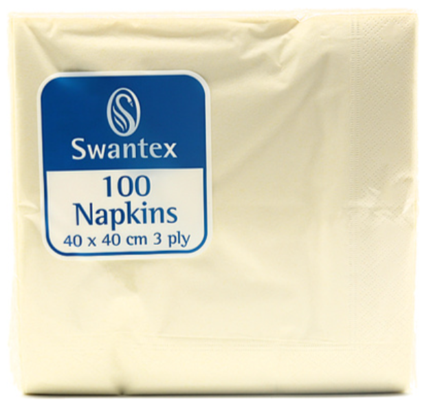 604511 SAV. Swantex Devon Cream 3 Ply Napkins (40 cm) 100pcs