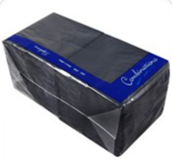 604584 SAV. Country Range Black 2 Ply Cocktail Napkins (24 cm)