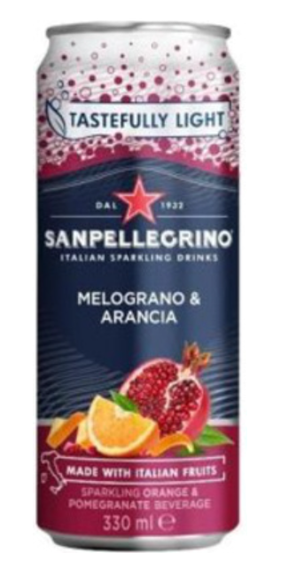 133262 SAV. San Pellegrino Pomegranate and Orange Can (Melograno) 24 X 330ML