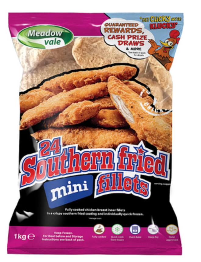 382262 SAV. Meadow Vale Southern Fried Chicken Mini Fillet Goujons 1kg