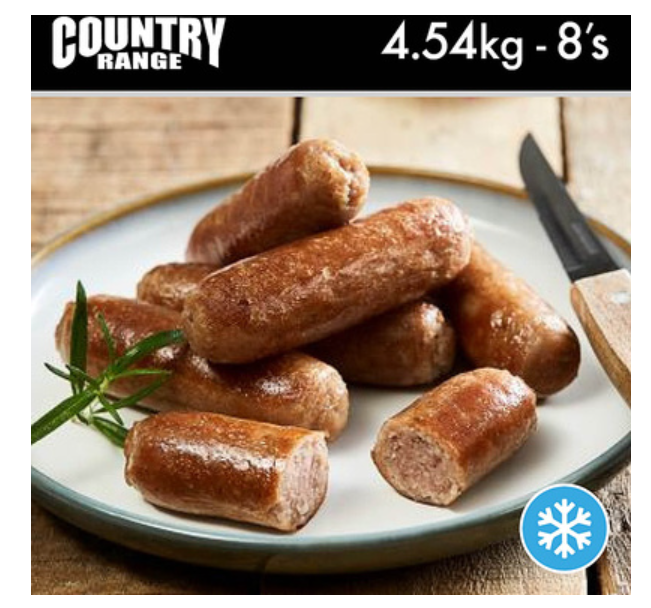 319304 SAV. Country Range Pork Sausages (8's) 1 x 80PCS