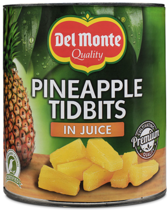 131453 SAV. Del Monte Pineapple Tidbits in Juice 3 kg
