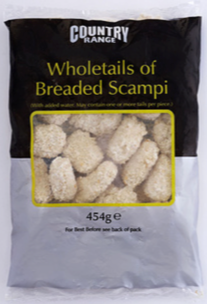 319833 SAV. Country Range Breaded Wholetail Scampi 454g