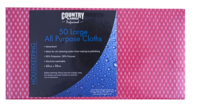 602487 SAV. Country Range Red All Purpose Cloths (60 x 30 cm) 50PCS
