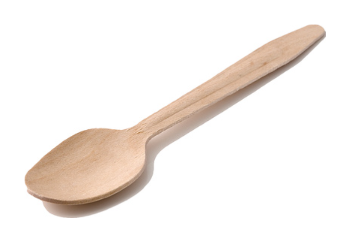 665424 SAV. Natural Leaf Birchwood Dessert Spoon (6.3 Inch) 100PCS