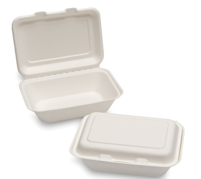 609318 SAV. Natural Leaf Bagasse Lunch Box (7.5 x 5 Inch) 50PCS
