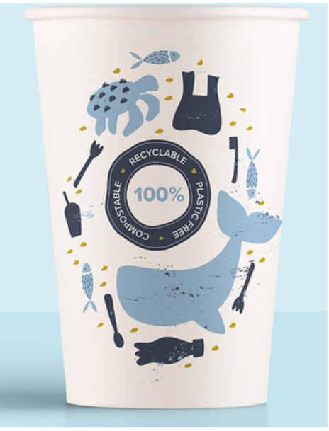 609369 SAV. Dispo 12oz Double Wall Compostable Aqueous Cups 25PCS