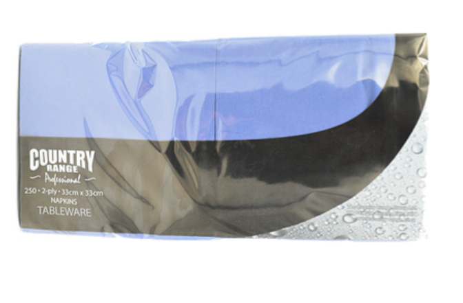 626326 SAV. Country Range Blue 2 Ply Napkins (33 cm) 250PCS
