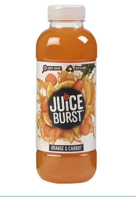 103186 SAV. Juice Burst Orange and Carrot Juice 12 x 500ML