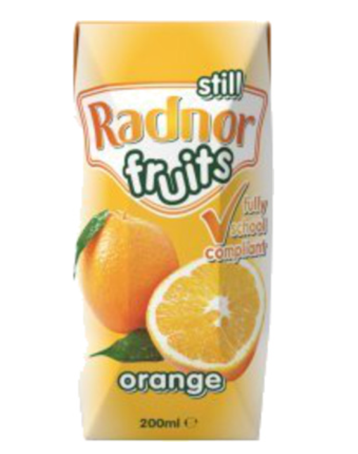 103199 SAV. Radnor Fruits No Added Sugar Orange Juice Drink Tetra Carton 200ml 24 x 200ML