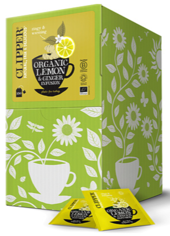 130448 SAV. Clipper Lemon and Ginger Infusion Organic Tea 1 x 250 envelopes