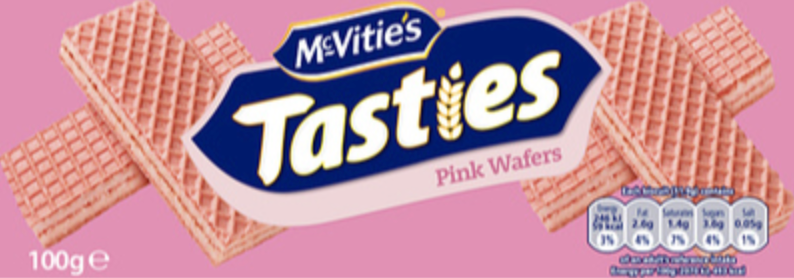 110399 SAV. Tasties Pink Wafers 12x100g