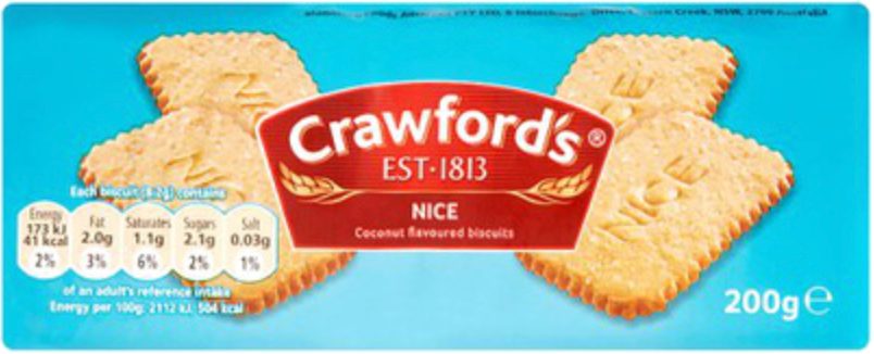 110446 SAV. Crawfords Nice Biscuits 12x200gm
