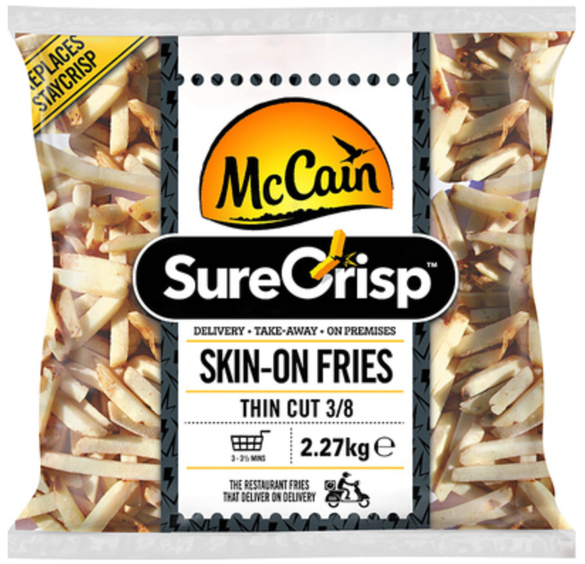 316699 SAV. McCain Surecrisp Skin On Thin Cut Fries 4x2.27kg
