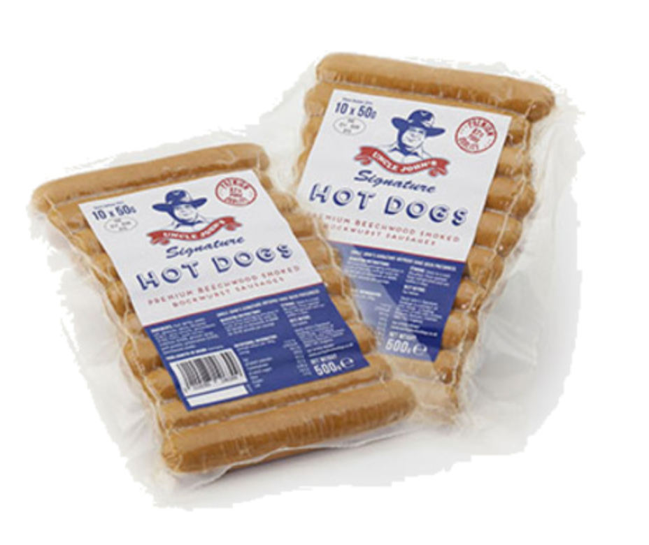 110749 SAV. Uncle Johns Hot Dog Sausage (5.25 Inch) x10 SGL