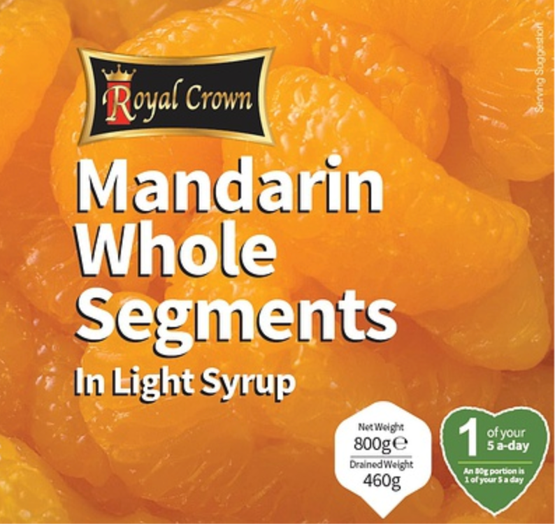 106032 SAV. Royal Crown Mandarins In Juice 820g