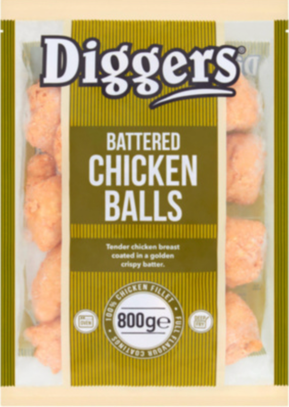 315876 SAV. Diggers Battered Chicken Balls 800g