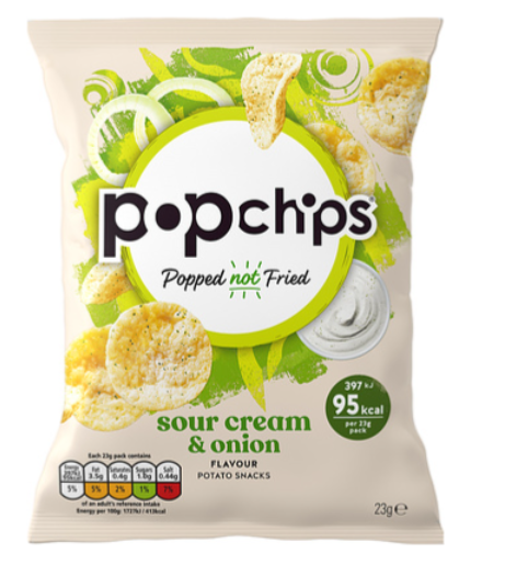 150188 SAV. Popchips Sour Cream and Onion 1 x 24PCS