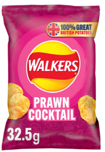 124105 SAV. Walkers Prawn Cocktail Crisps 32 x 32.5G
