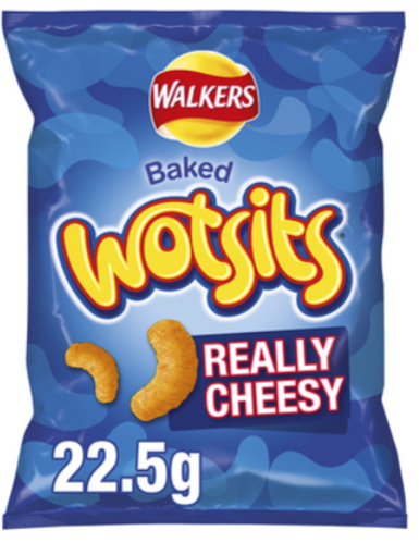 124125 SAV. Walkers Wotsits Really Cheesy Snacks Crisps 32 x 22.5G