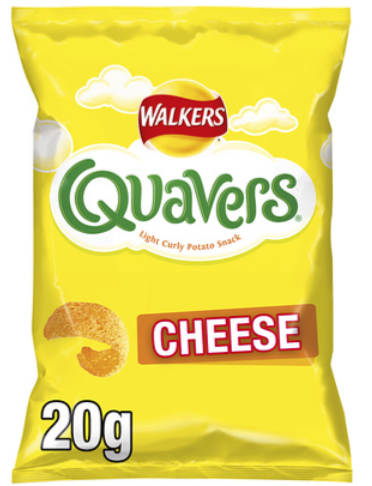 124130 SAV. Walkers Quavers Cheese Snacks Crisps 32 x 20G