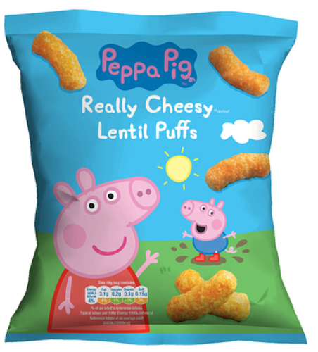 126351 SAV. Peppa Pig Really Cheesy Lentil Puffs 50 x 18G