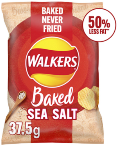 128273 SAV. Walkers Baked Sea Salt Snacks Crisps 1 x 32PCS