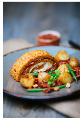 341036 SAV. Menuserve Cajun Spice Sweet Potato Roulade 16 x 195G