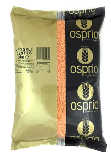 162072 SAV. Osprio Red Split Lentils 3KG