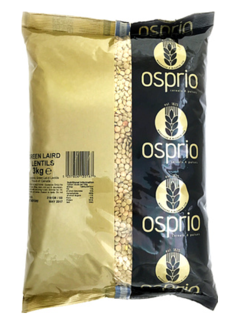 162078 SAV. Osprio Green Laird Lentils 3KG