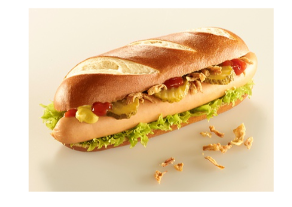 390836 SAV. Ditsch Pretzel Hot Dog Bun Pre-Sliced 60 x 80G