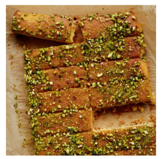 387414 SAV. Exploding Bakery Lemon Polenta and Pistachio Tray Bake 1 x 16PTN