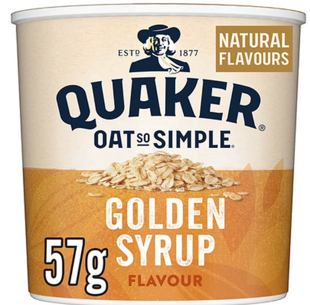 113384 SAV. Quaker Oats So Simple Golden Syrup Porridge Pots 57g (8 Pack)