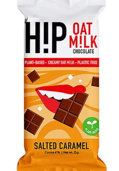 107945 SAV Hip Vegan Chocolate Salted Caramel Oat Milk Chocolate Bar (24 Pack)