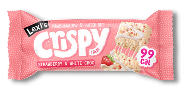 113370 SAV Lexi's Crispy Treats Strawberry and White Choc Marshmallow Bar (12 Pack)